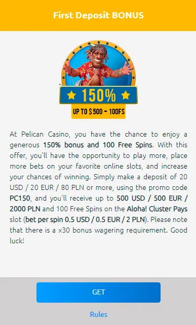 Pelican Casino Bonus
